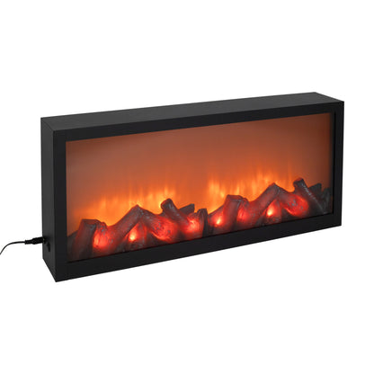 LED fireplace | metal/plastic black | flame effect | 2 sizes