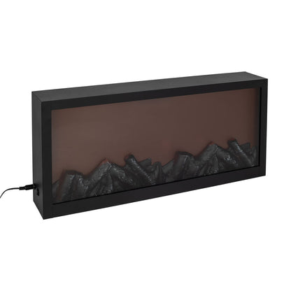 LED fireplace | metal/plastic black | flame effect | 2 sizes