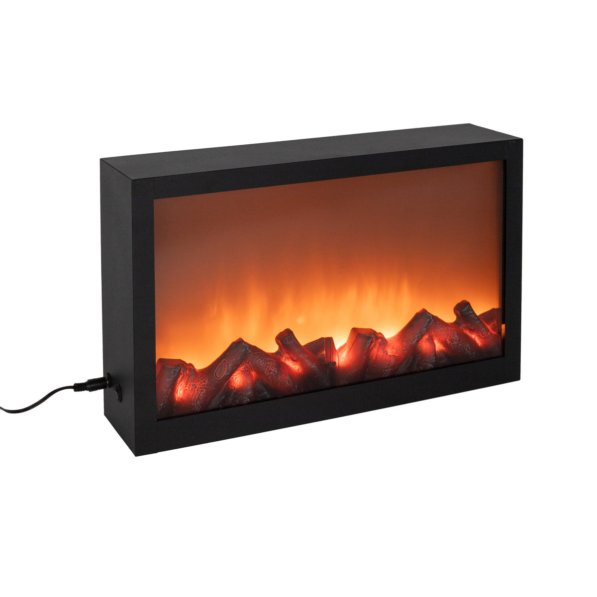 LED fireplace | metal/plastic black | flame effect | 2 sizes