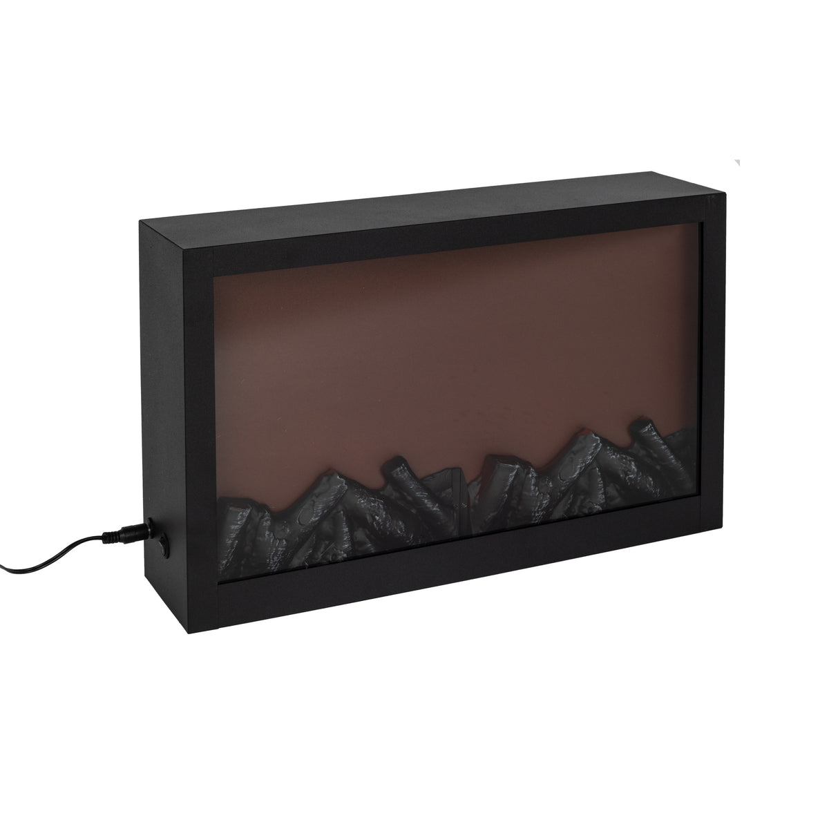 LED fireplace | metal/plastic black | flame effect | 2 sizes