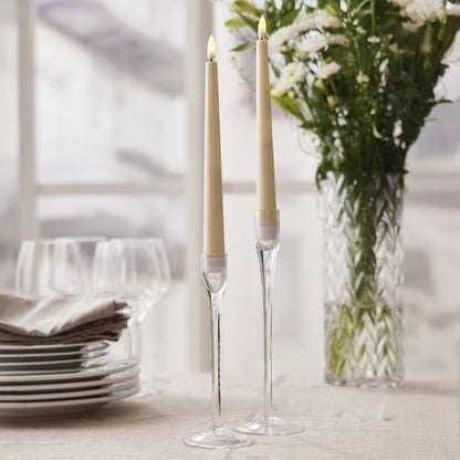 LED Real Wax Taper Candles FLAMME CANDY | Set of 2