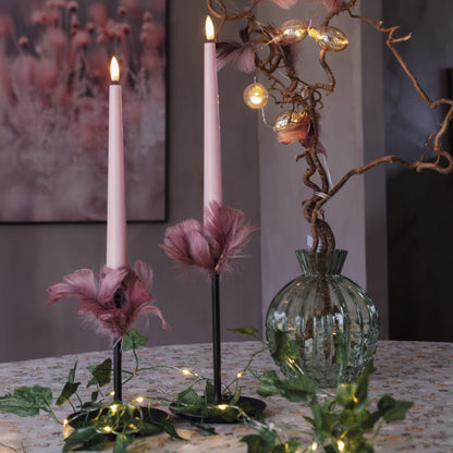 LED Real Wax Taper Candles FLAMME CANDY | Set of 2