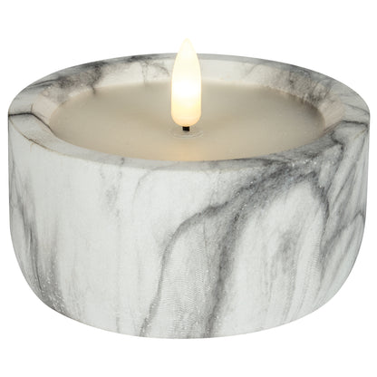 Echtwachskerze | FLAMME MARBLE | Marmorimitat | H 75 × Ø 100 mm