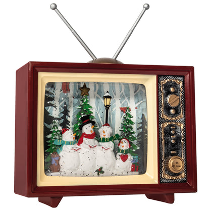 Schneelaterne | VINTER | Schneemänner im Fernseher | Quirl | warmweiße LED