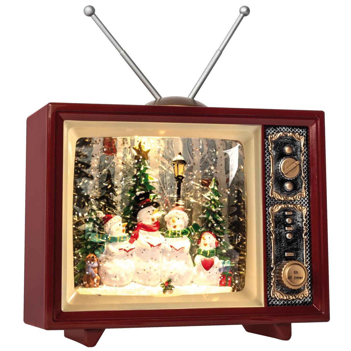 Schneelaterne | VINTER | Schneemänner im Fernseher | Quirl | warmweiße LED