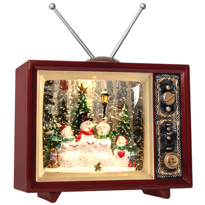 Schneelaterne | VINTER | Schneemänner im Fernseher | Quirl | warmweiße LED