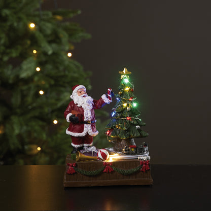 Christmas figure | KIDSVILLE | Santa Claus with Christmas tree | 13 colorful LEDs