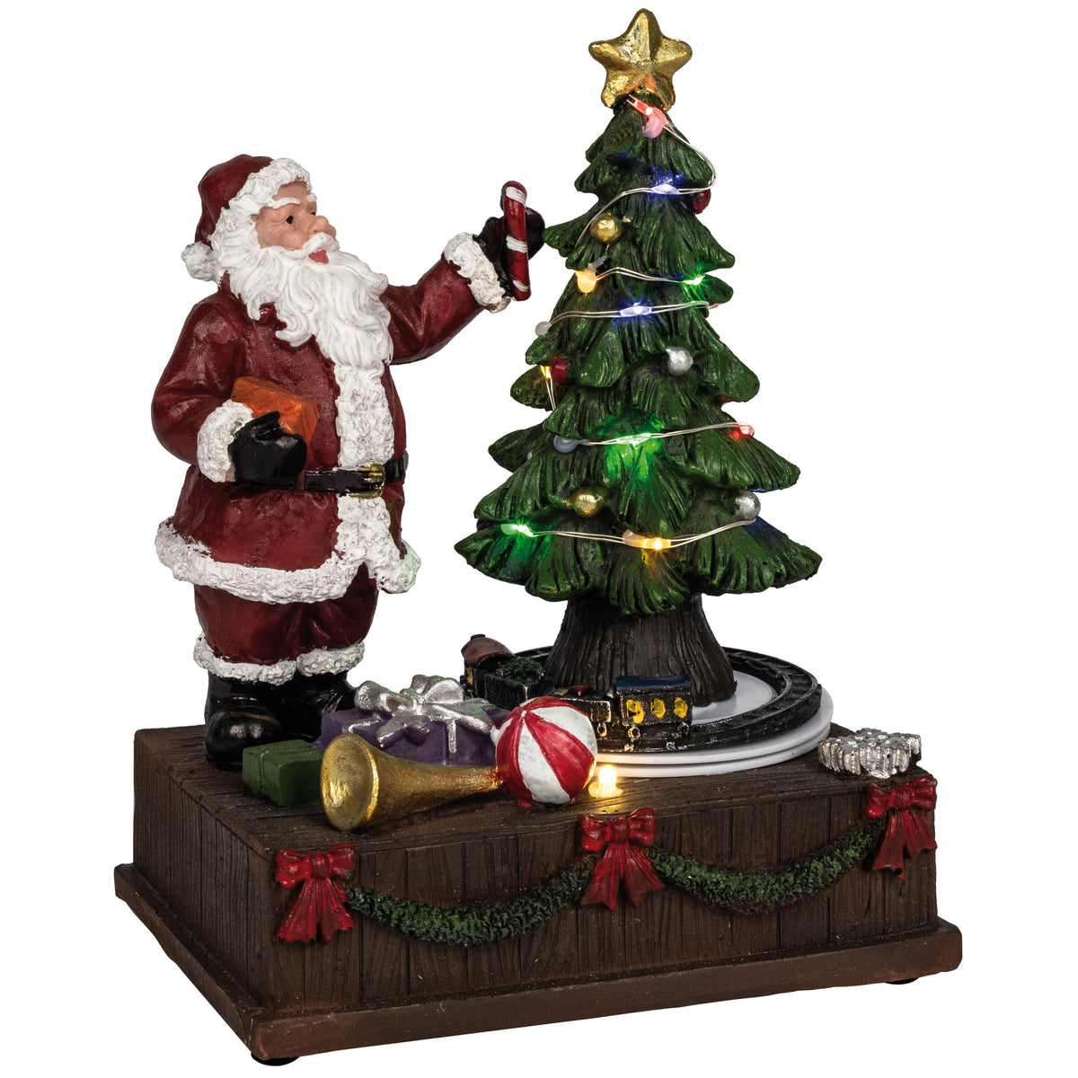 Christmas figure | KIDSVILLE | Santa Claus with Christmas tree | 13 colorful LEDs