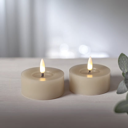 LED-Echtwachs-Teelichter FLAMME FLOW XL | 2er-Set