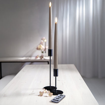 Bougie-cierge en cire véritable | FLAMME SLIM | 1 LED blanc chaud vacillante | Lot de 2