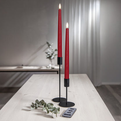 Bougie-cierge en cire véritable | FLAMME SLIM | 1 LED blanc chaud vacillante | Lot de 2