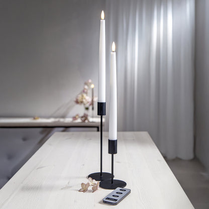 Bougie-cierge en cire véritable | FLAMME SLIM | 1 LED blanc chaud vacillante | Lot de 2