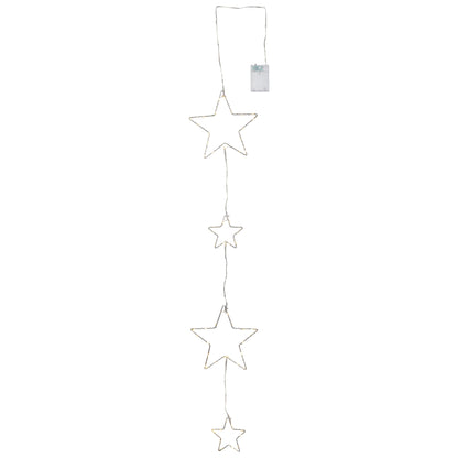DEW DROP STARS LED-Weihnachtssterne | Silber | 4 Sterne