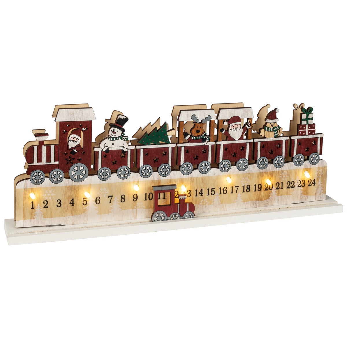 Christmas candle arch | CALENDAR | Santa Claus on a train | 7 warm white LEDs | W 380 mm