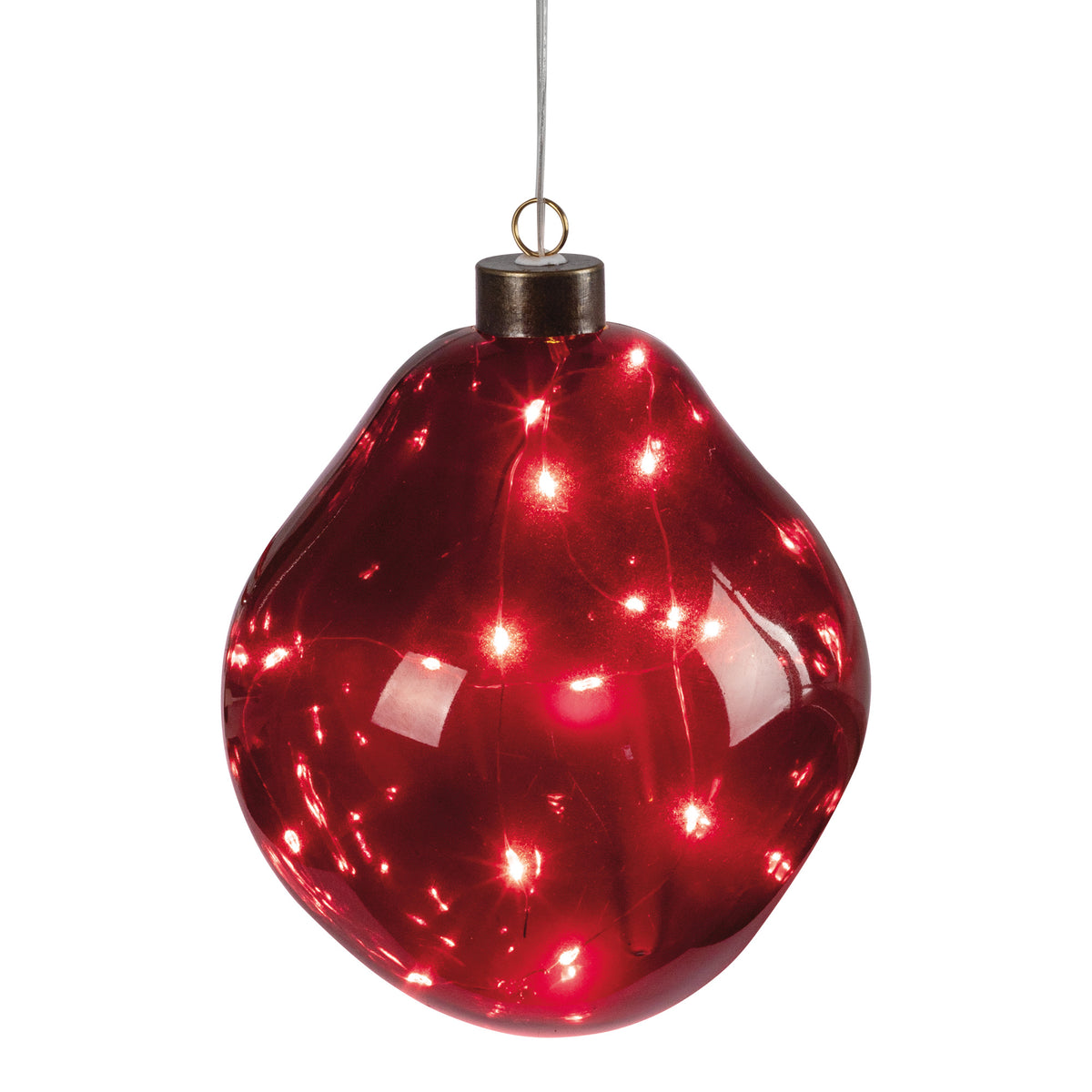 Glaskugel | 15 warmweiße LEDs | organische Form