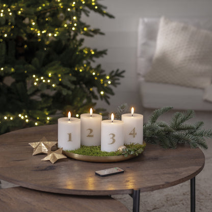LED-Echtwachs-Adventskerzen FLAMME ADVENT | 4er-Set