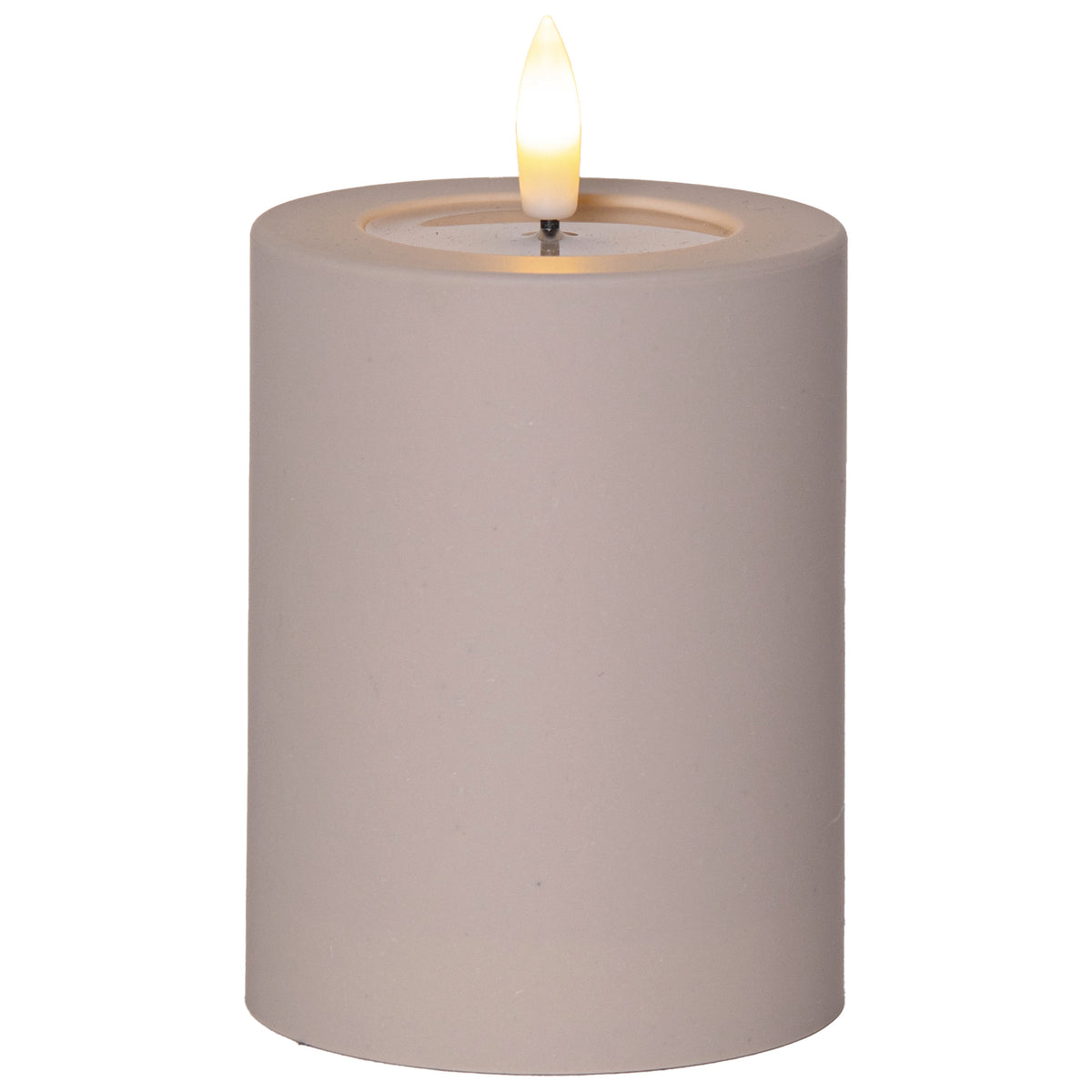 Echtwachskerze | FLAMME SOFT | Wachsspiegeleffekt | Ø 75 mm | grau