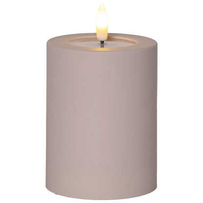 Echtwachskerze | FLAMME SOFT | Wachsspiegeleffekt | Ø 75 mm | grau