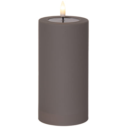 Echtwachskerze | FLAMME SOFT | Wachsspiegeleffekt | Ø 75 mm | grau