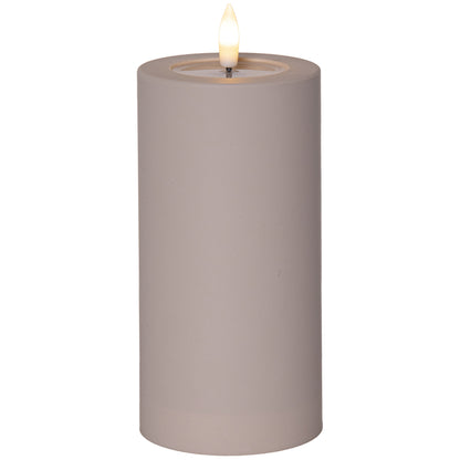 Echtwachskerze | FLAMME SOFT | Wachsspiegeleffekt | Ø 75 mm | grau