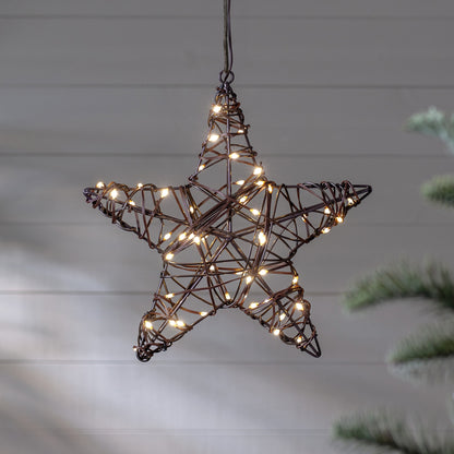 LED-Stern VICKE STAR | Rattanoptik Braun | Warmweiß | Ø 300 mm