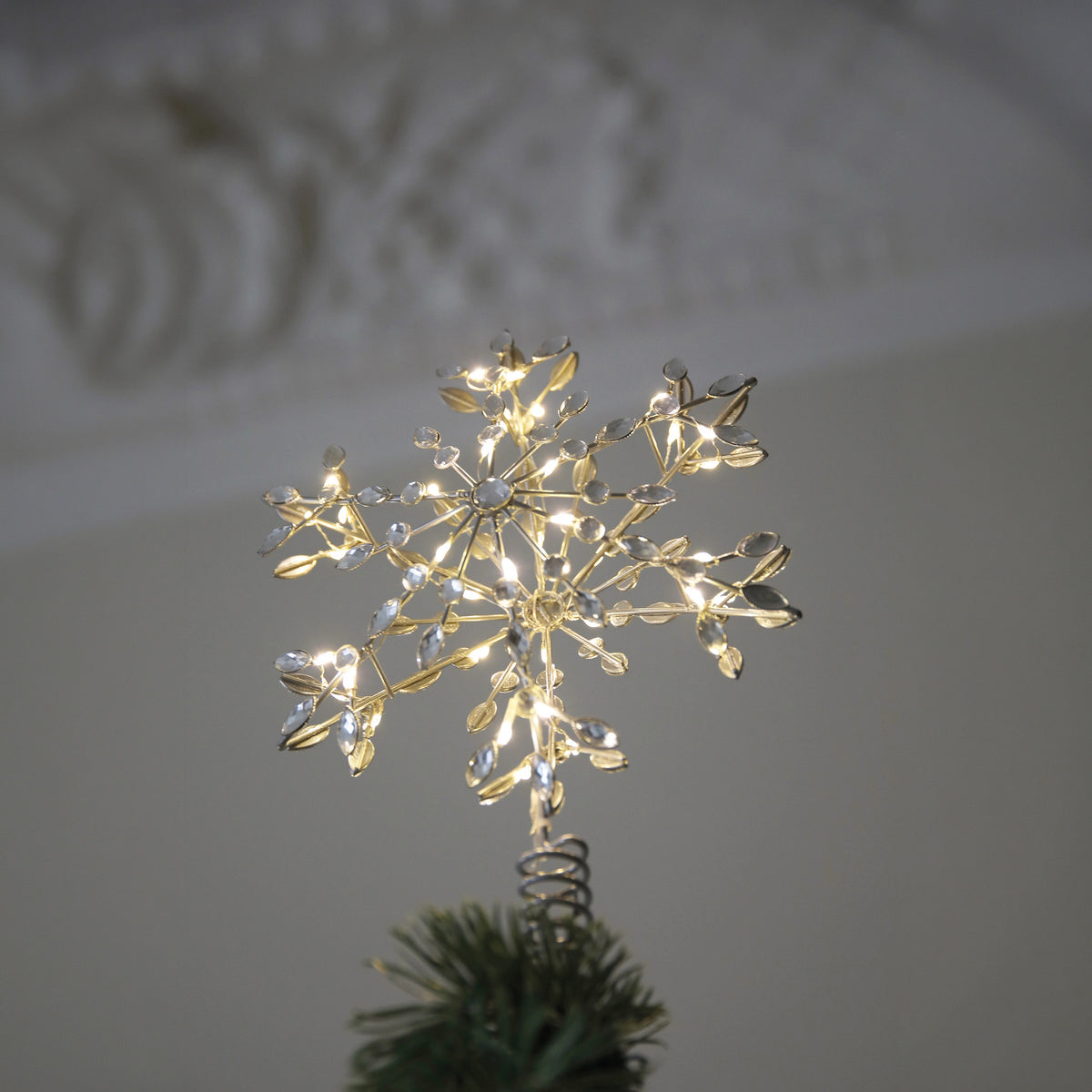 LED Christmas Tree Topper | GLINA | Metal | Crystal Appliqués
