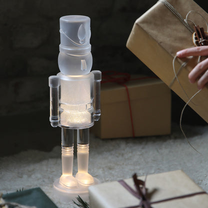 Nussknacker | DOUGLAS | Acryl transparent/gefrostet | 3 warmweiße LEDs | H 300 mm