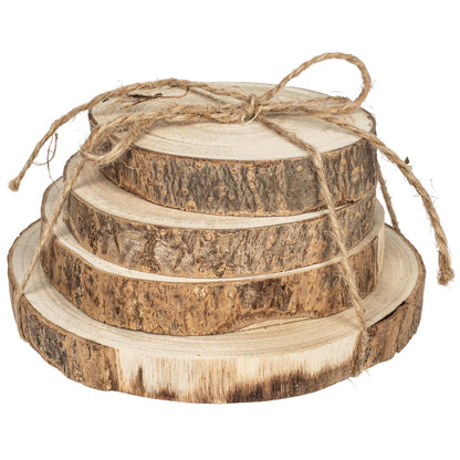 Baumscheiben | 4er-Set | Holz Natur