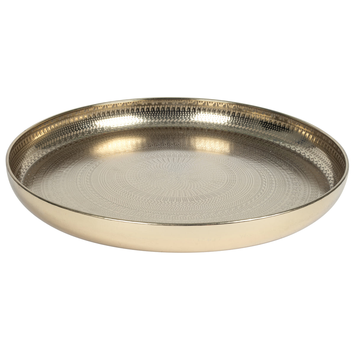 Tablett | Metall goldfarben | eingestanzte Muster