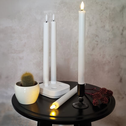Wiederaufladbare LED-Stabkerzen | Weiß | 4er-Set