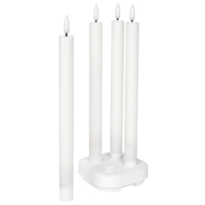 Wiederaufladbare LED-Stabkerzen | Weiß | 4er-Set