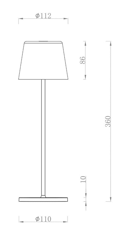 LED-Akku-Tischleuchte CANIS | Kobaltblau | Touchdimmer | IP65