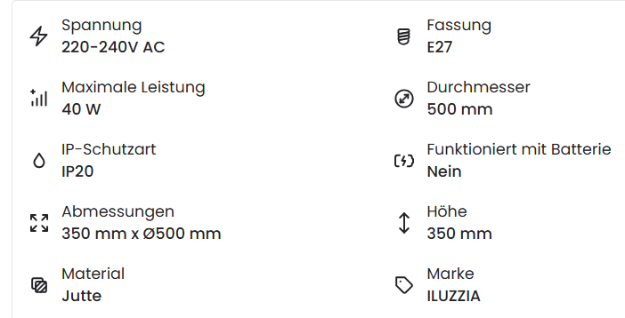 Pendelleuchte Aymara aus Jute Ø 50 cm | Natürliche Designleuchte