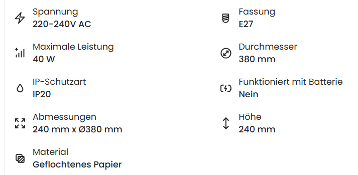 Pendelleuchte Ilai aus geflochtenem Papier | Natürliche Designleuchte