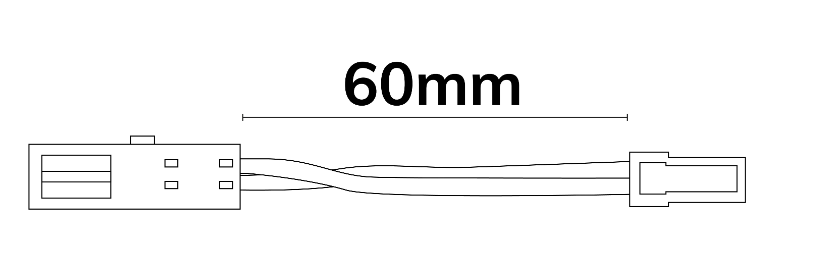 MiniAMP Polaritätswechsler male-female, 60mm, 2-polig, weiß, max. 3A