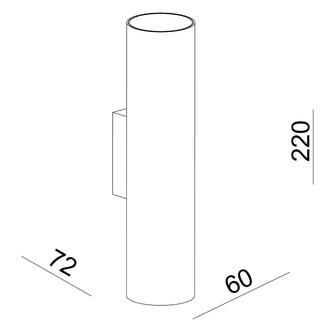 Wandaufbauleuchte - Can IP20 up & down, 2x 7,5 W GU10, Schwarz