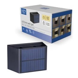 Kabellose Solar-Wandleuchte mit automatischem Sensor.