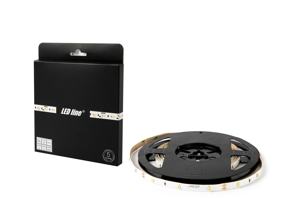 LED strip 150/5m SMD 12V 6500K 2.4W IP20 8mm 5m 200lm/m PRIME