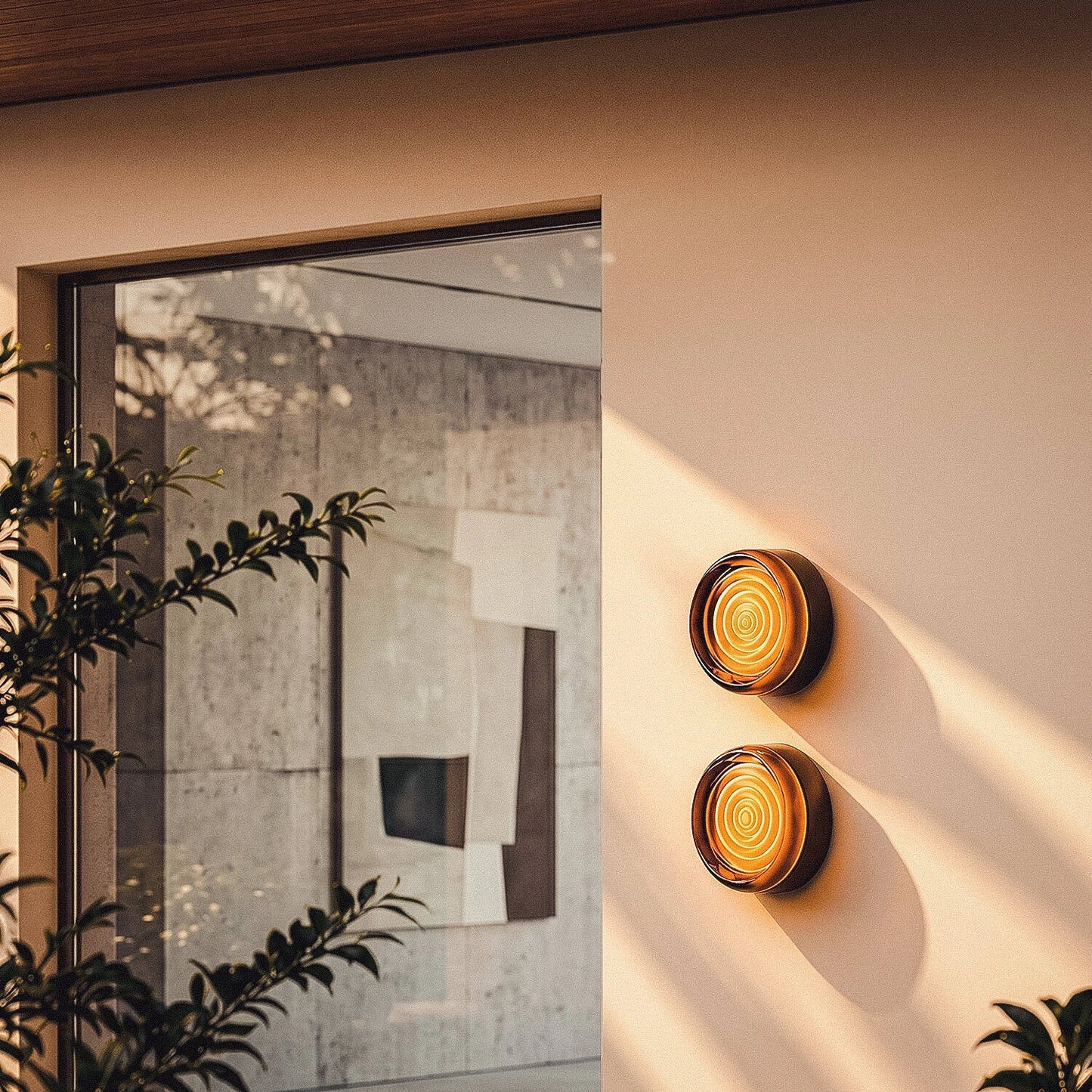 LED Außenwandleuchte Orvo Citra Bernstein | Moderne Aluminium-Wandleuchte mit wählbarer Lichtfarbe