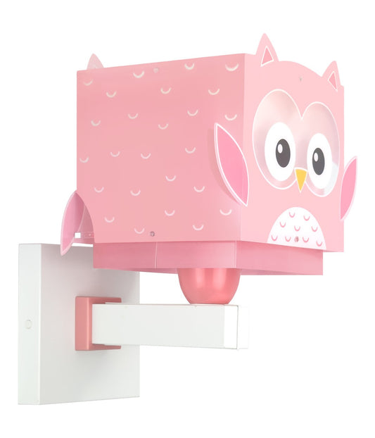 Kinder-Wandleuchte Little Pink Owl | Kleine Rosa Eule