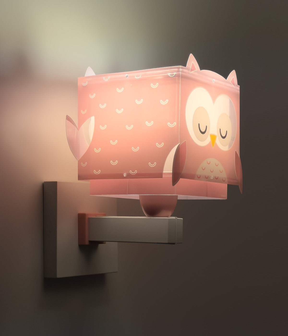 Kinder-Wandleuchte Little Pink Owl | Kleine Rosa Eule