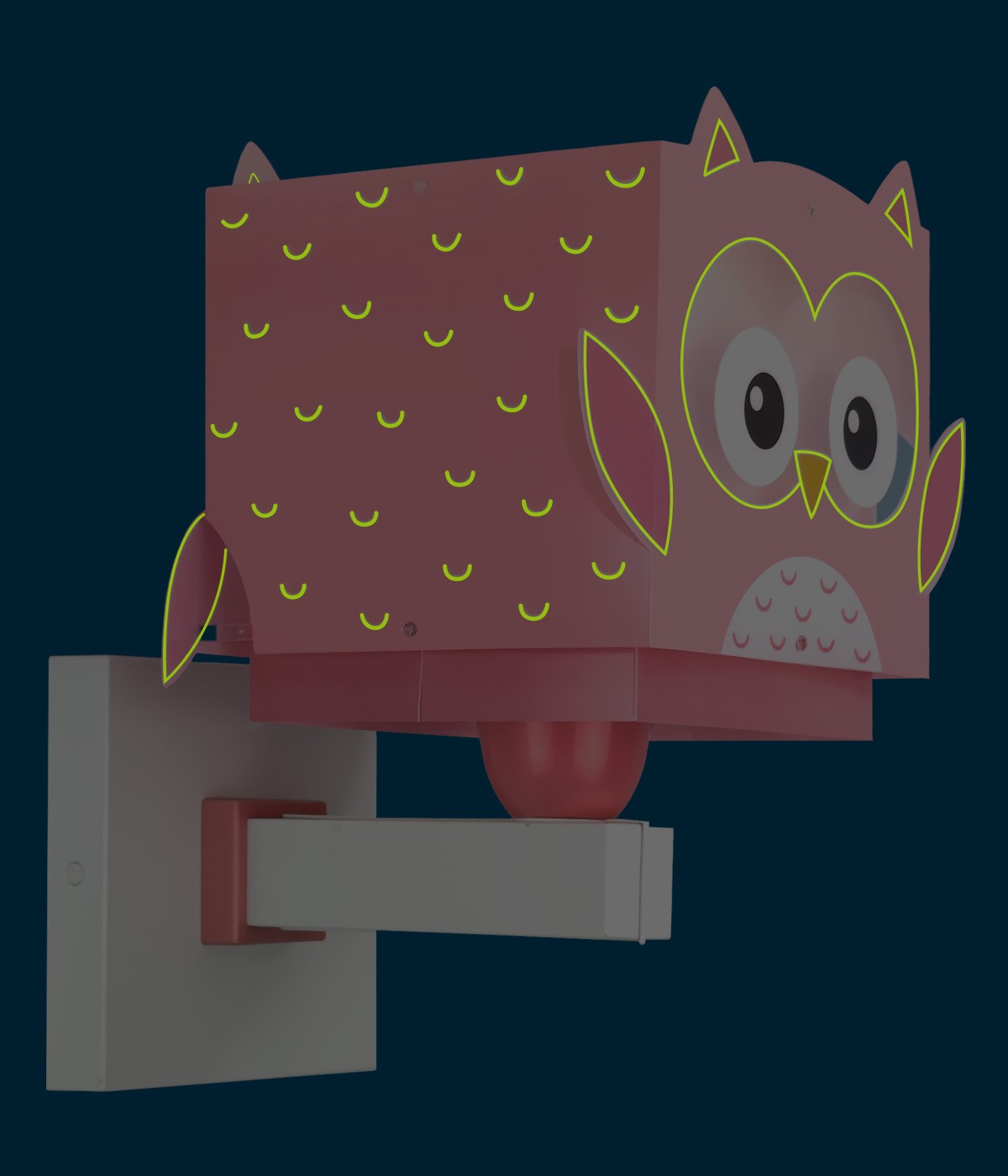 Kinder-Wandleuchte Little Pink Owl | Kleine Rosa Eule