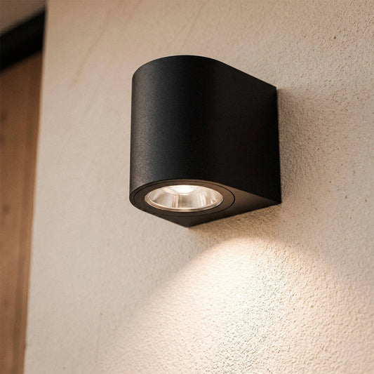 Außenwandleuchte Gala Schwarz | GU10 Wandleuchte für Eingangsbereich & Terrasse
