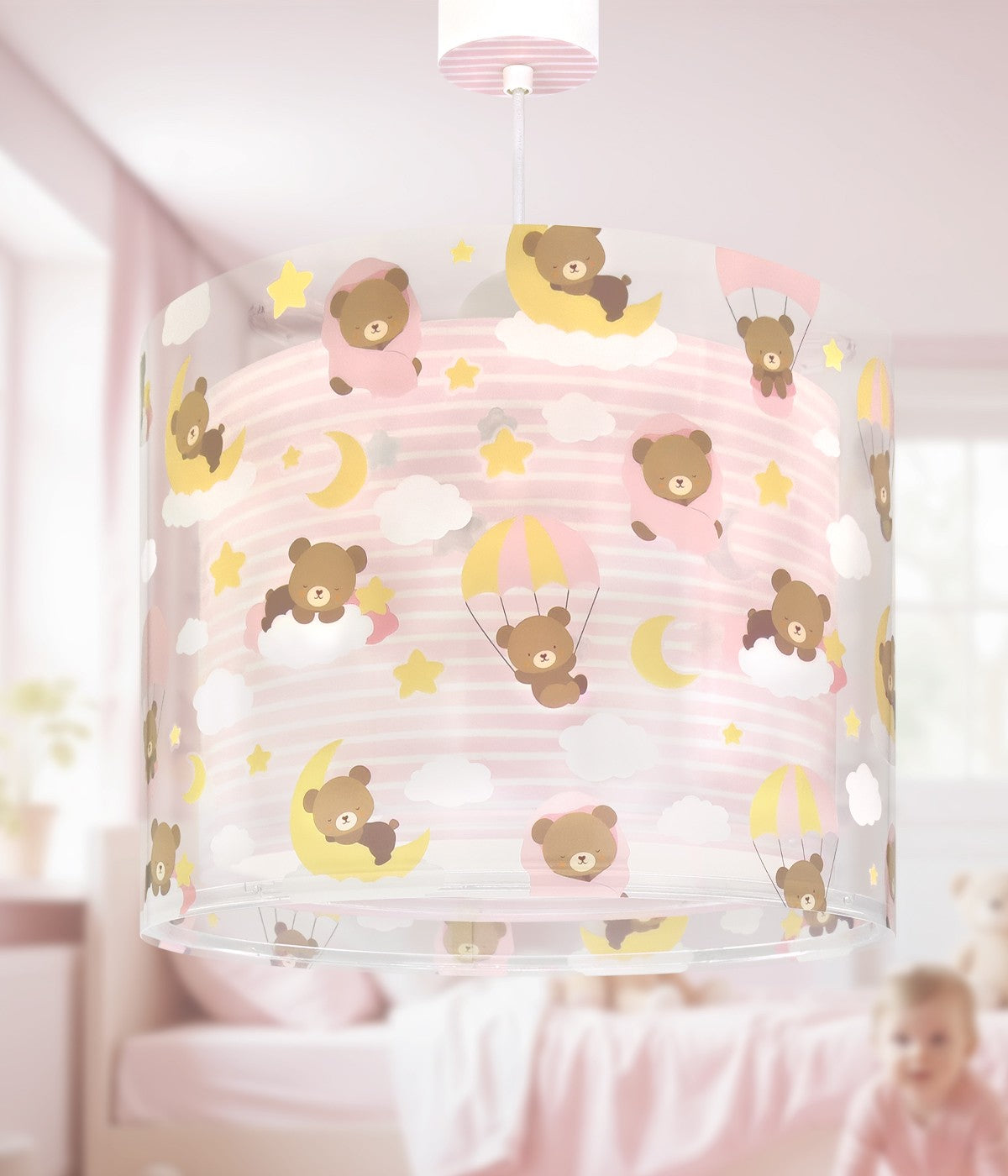 Kinderzimmer Deckenleuchte Baby Teddy Rosa