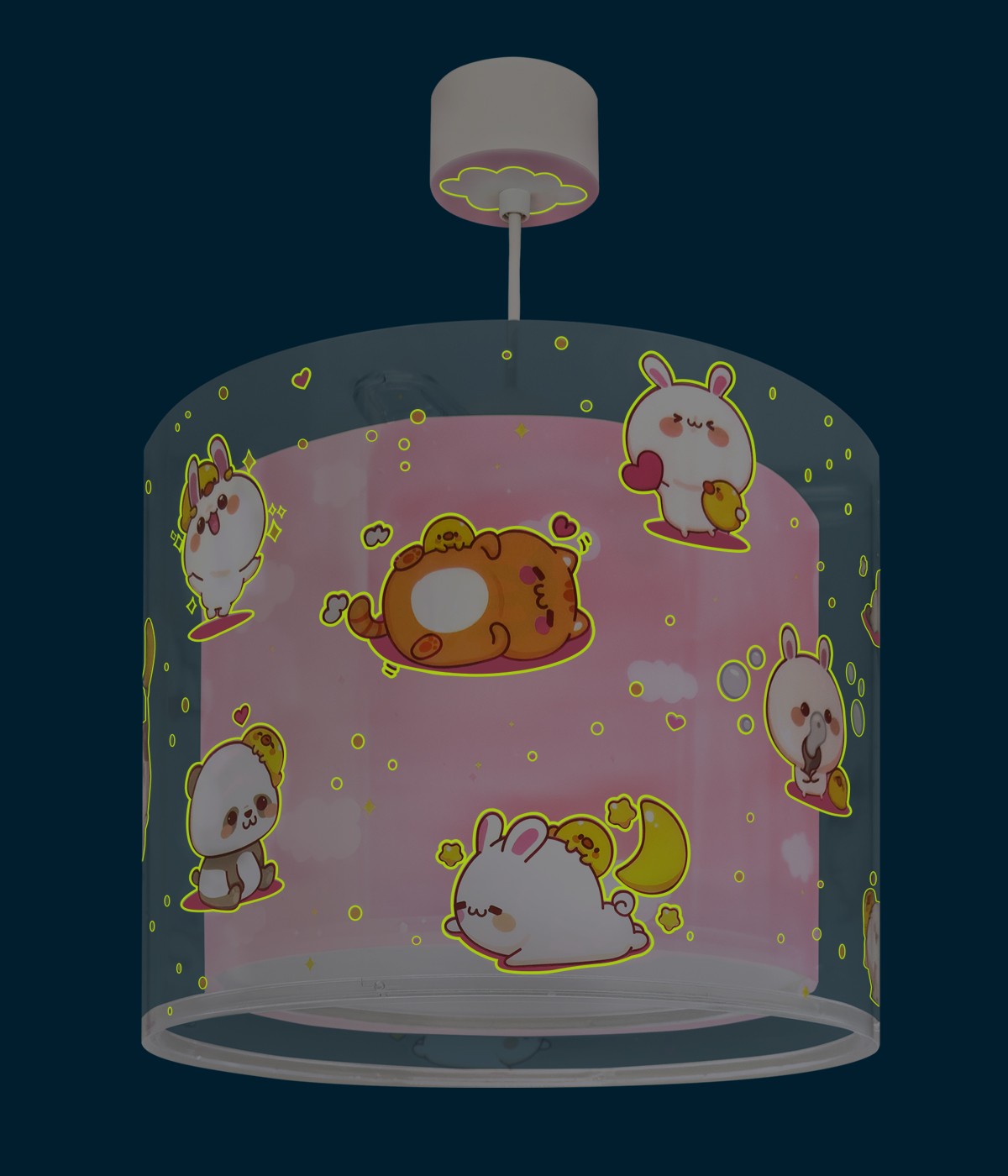 Kinderzimmer Deckenleuchte Kawaii Friends Rosa Tiere