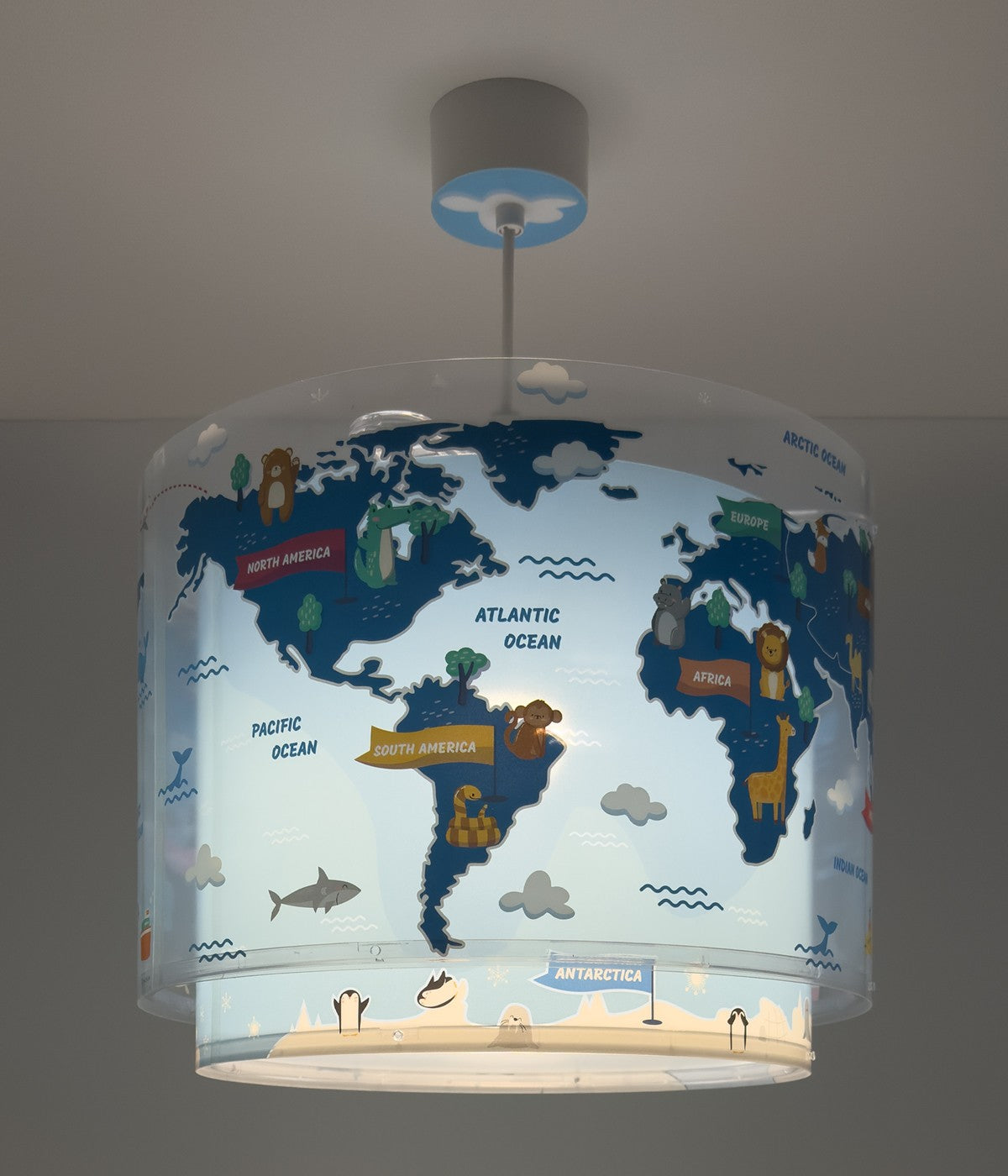 Kinderzimmer Deckenleuchte Kids World – Kleine Weltentdecker