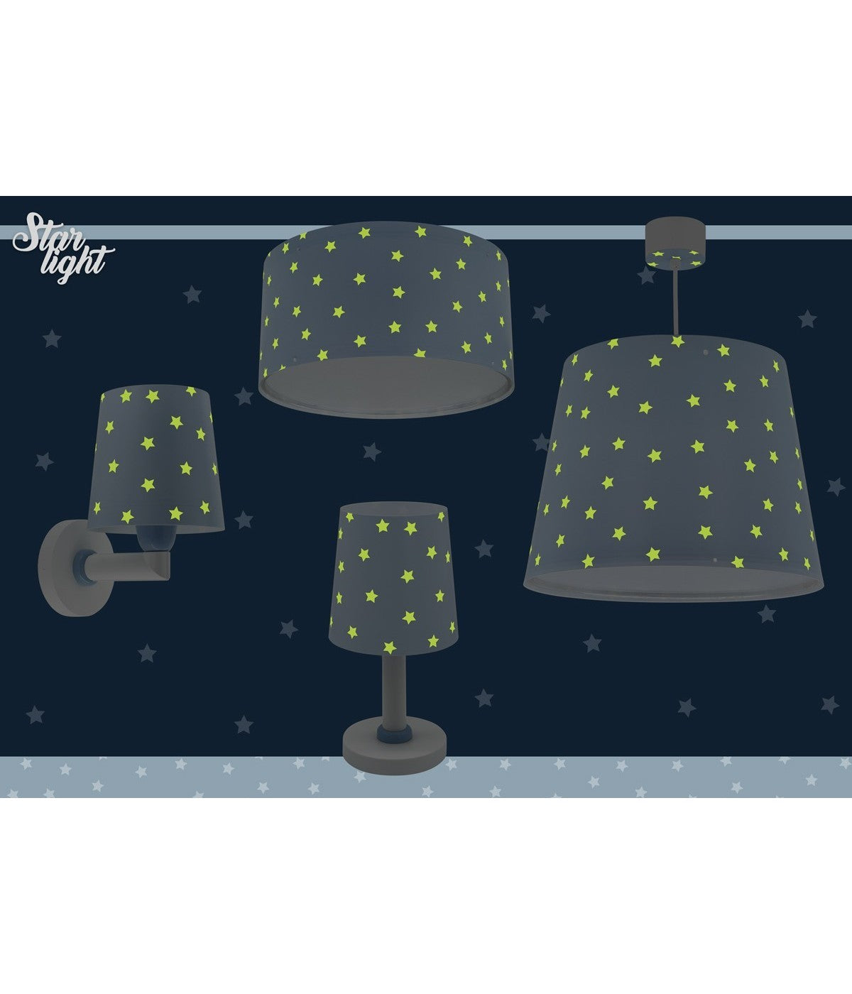 Kinderzimmer Deckenleuchte Star Light – Sterne Blau