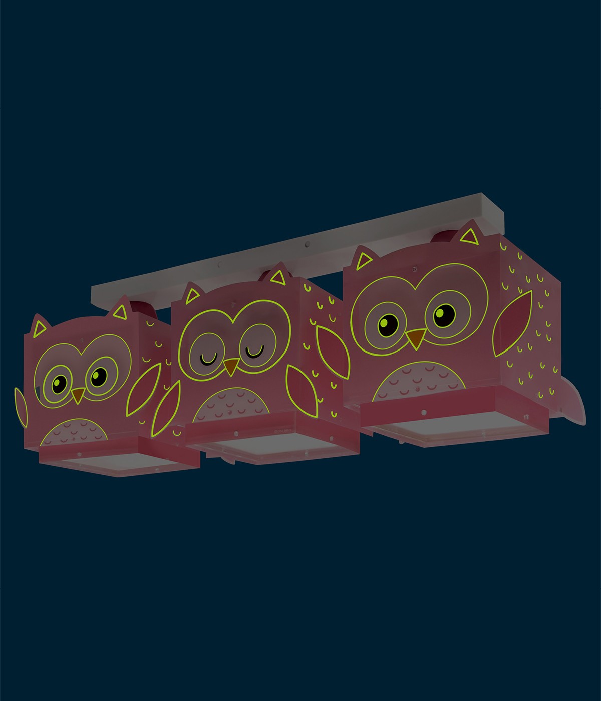 Kinder-Deckenleuchte Little Pink Owl | Kleine Rosa Eule 3-flammig