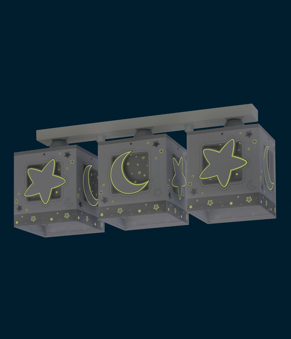 Deckenleuchte Moonlight | Luna & Sterne Grau 3-flammig
