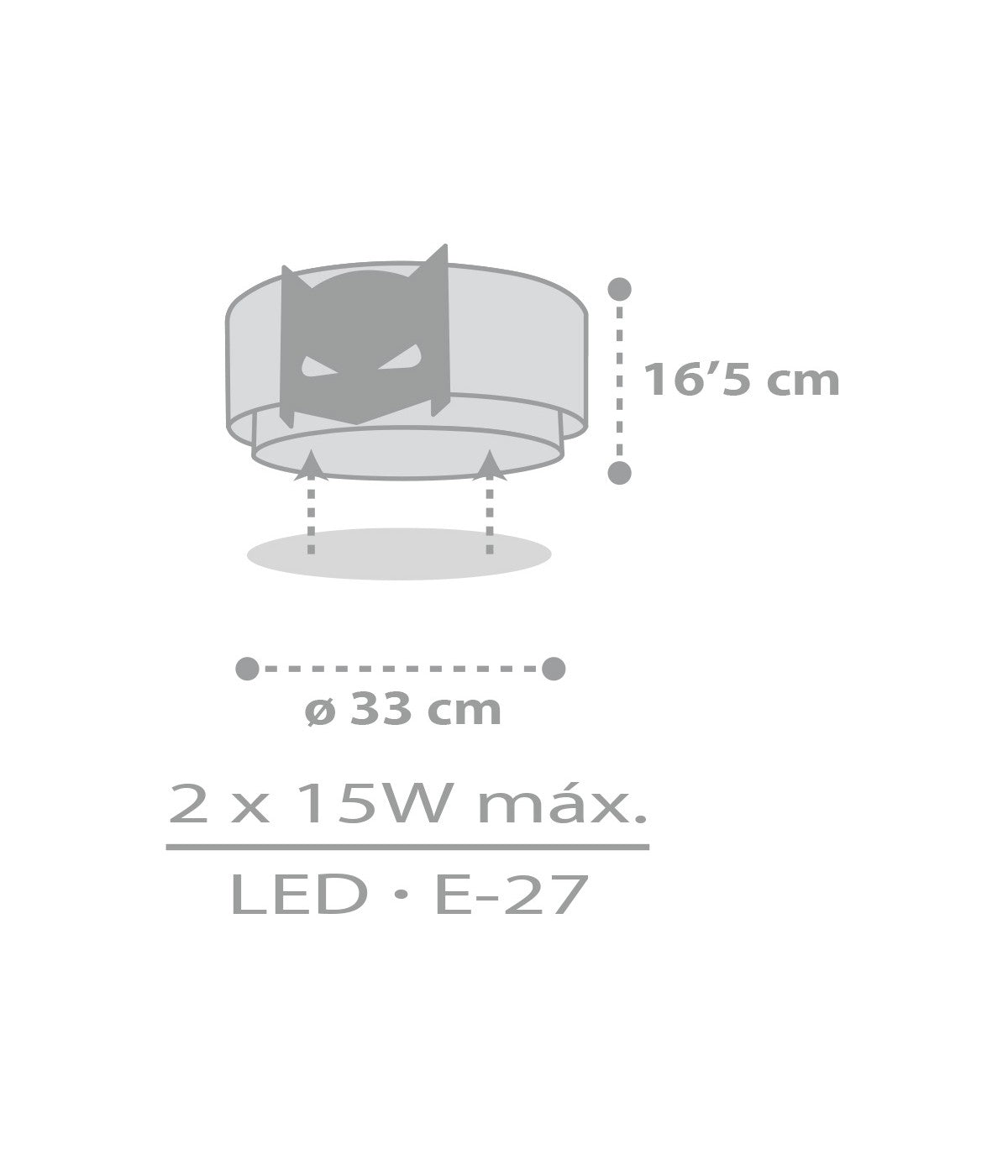 Kinderzimmer Deckenleuchte Dark Hero – Superheld